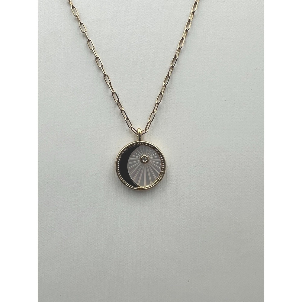 Luna Norte Gold Moon Sunburst Medallion Necklace 16-18 Inch Celestial Whimsigoth